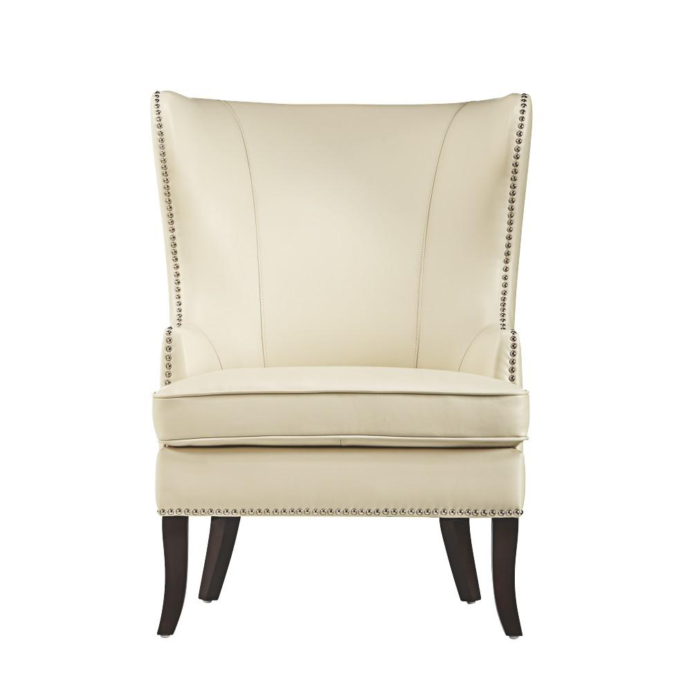 Home Decorators Collection Moore Ivory Bonded Leather Wing Back Accent Chair1338800440 The