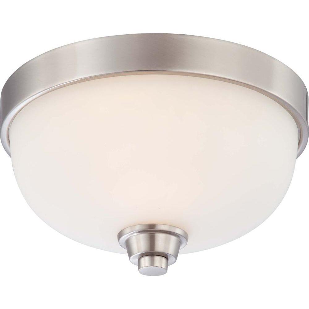 Green Matters 3 Light Flush Mount Brushed Nickel Dome Light