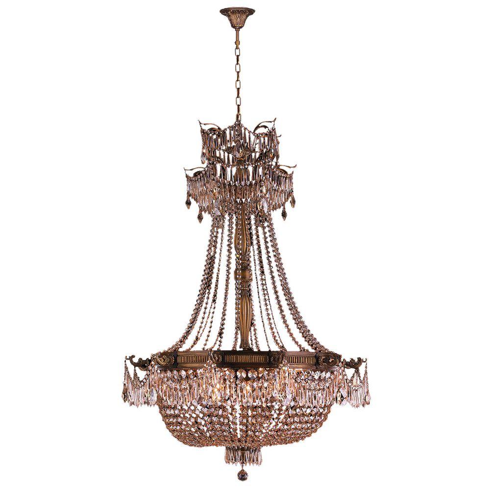 Worldwide Lighting Winchester 12-Light Antique Bronze and Golden Teak ...