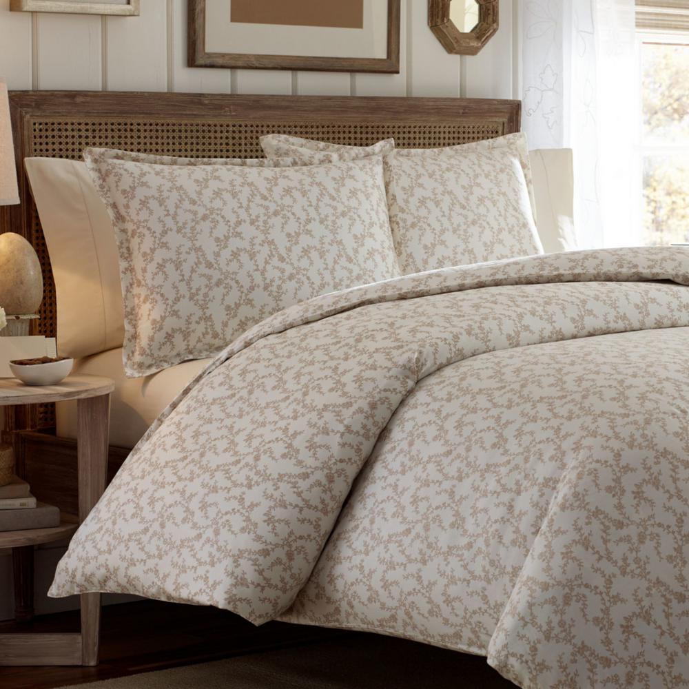 Laura Ashley Victoria 2 Piece Taupe Twin Duvet Cover Set 208760