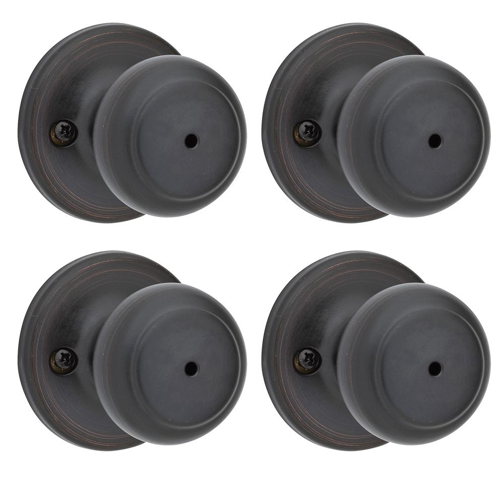 Kwikset Cove Bronze Privacy Bed/Bath Door Knob (4Pack)300CV11P4PK The Home Depot