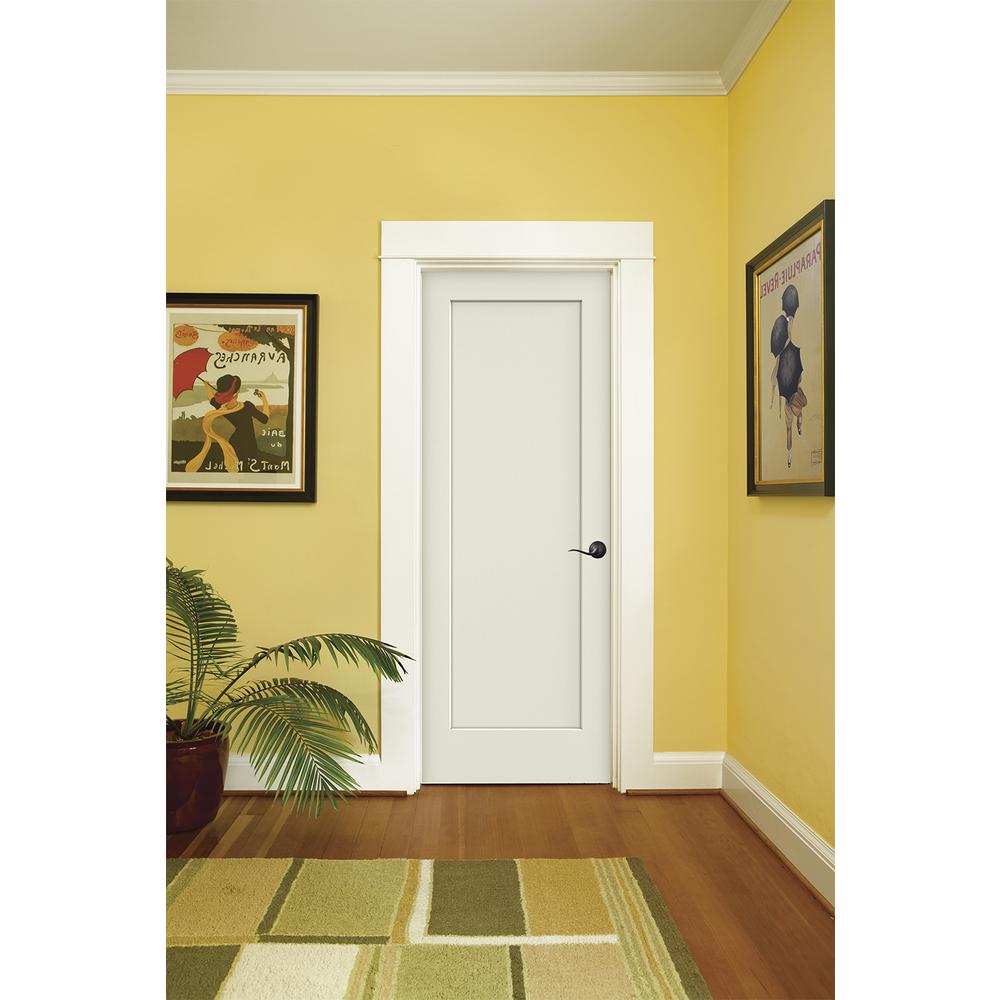 Jeld Wen 32 In X 80 In Madison White Painted Left Hand Smooth Solid Core Molded Composite Mdf Single Prehung Interior Door