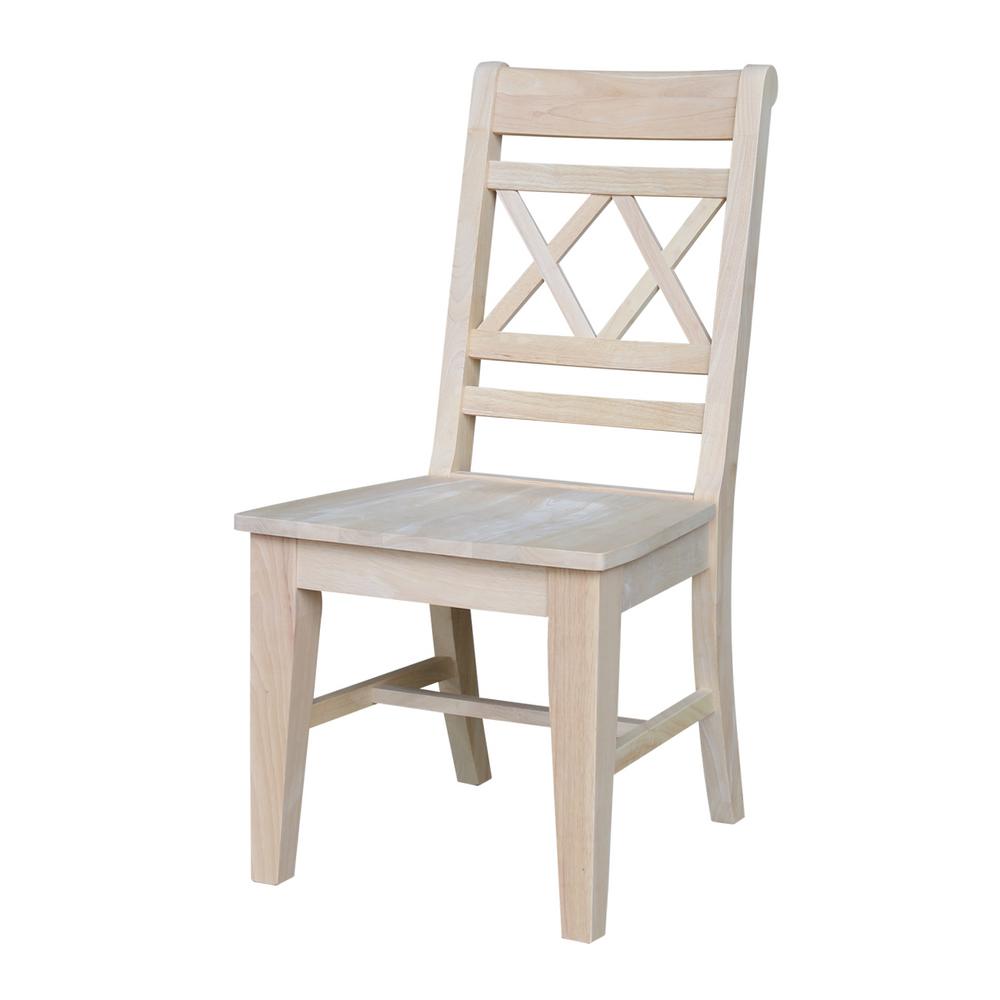 International Concepts Canyon Unfinished Wood Double X-Back Dining ...