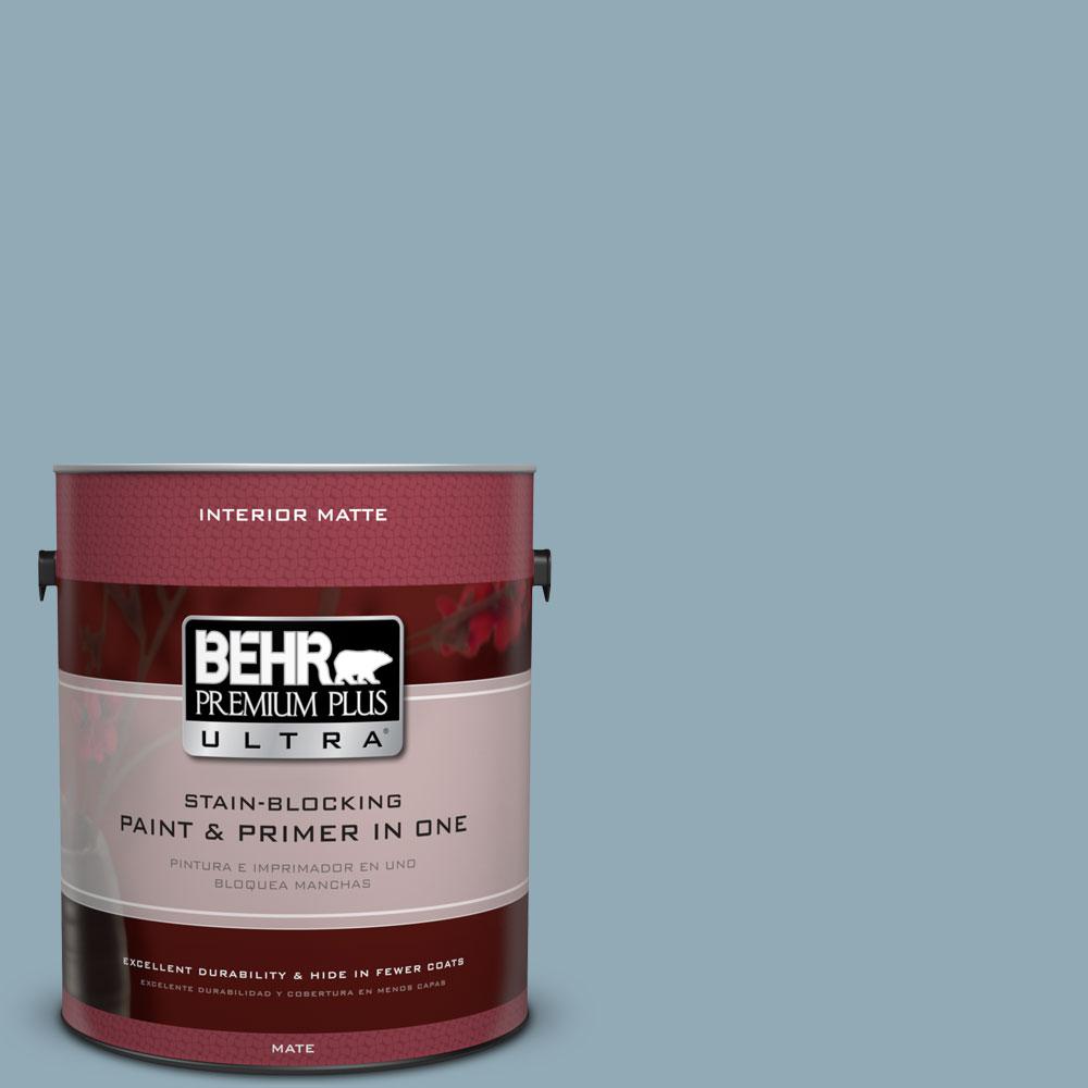 BEHR MARQUEE 1 gal. S4704 Dolphin Blue Matte OneCoat Hide Interior