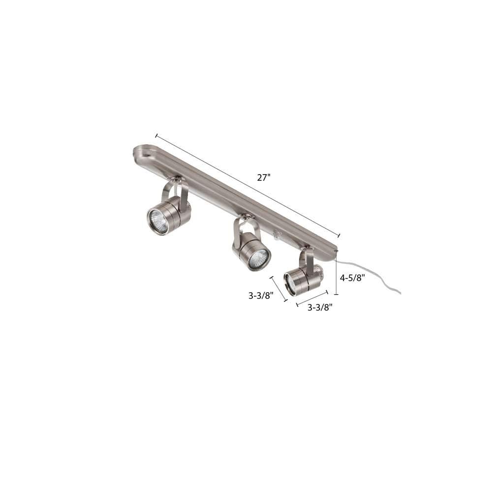 Lithonia Lighting LTKMSBK MR16GU10 3L BN M4 Adjustable 3-Head Halogen Line Voltage Fixed Track 120 Volts 480 Lumens//Head 50 Watts Dry Listed Brushed Nickel