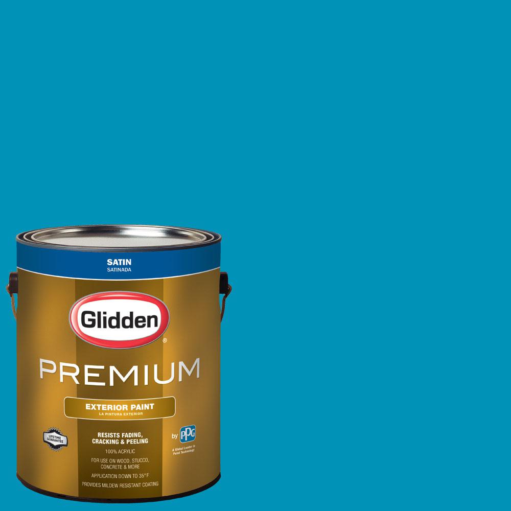 Glidden Premium 1 Gal Nfl 170b Carolina Panthers Blue Satin Nfl 170b Carolina Panthers Blue Satin Exterior Paint