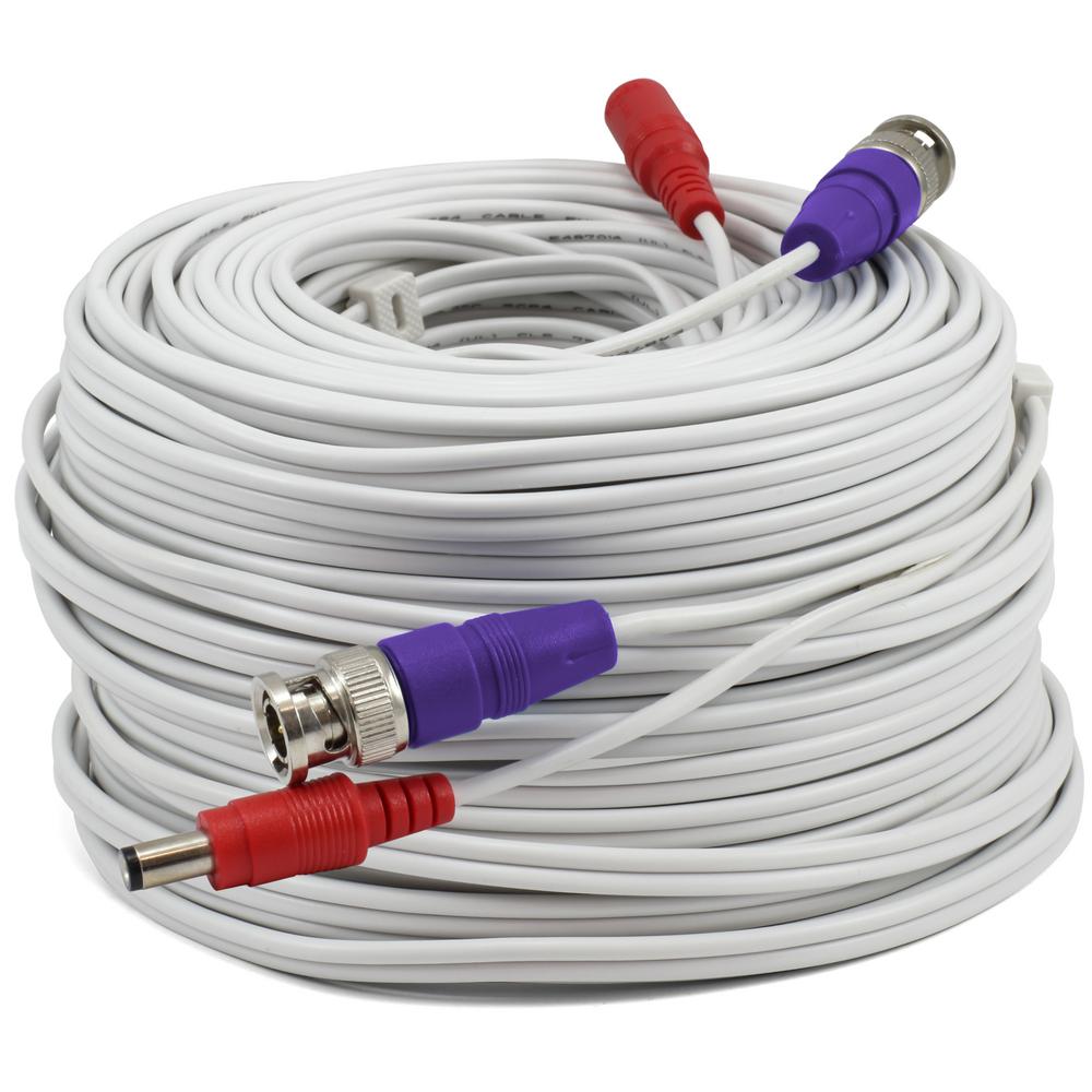 2 PACK PREMIUM 60Ft SDI BNC EXTENSION CABLES FOR LOREX SYSTEMS BLACK