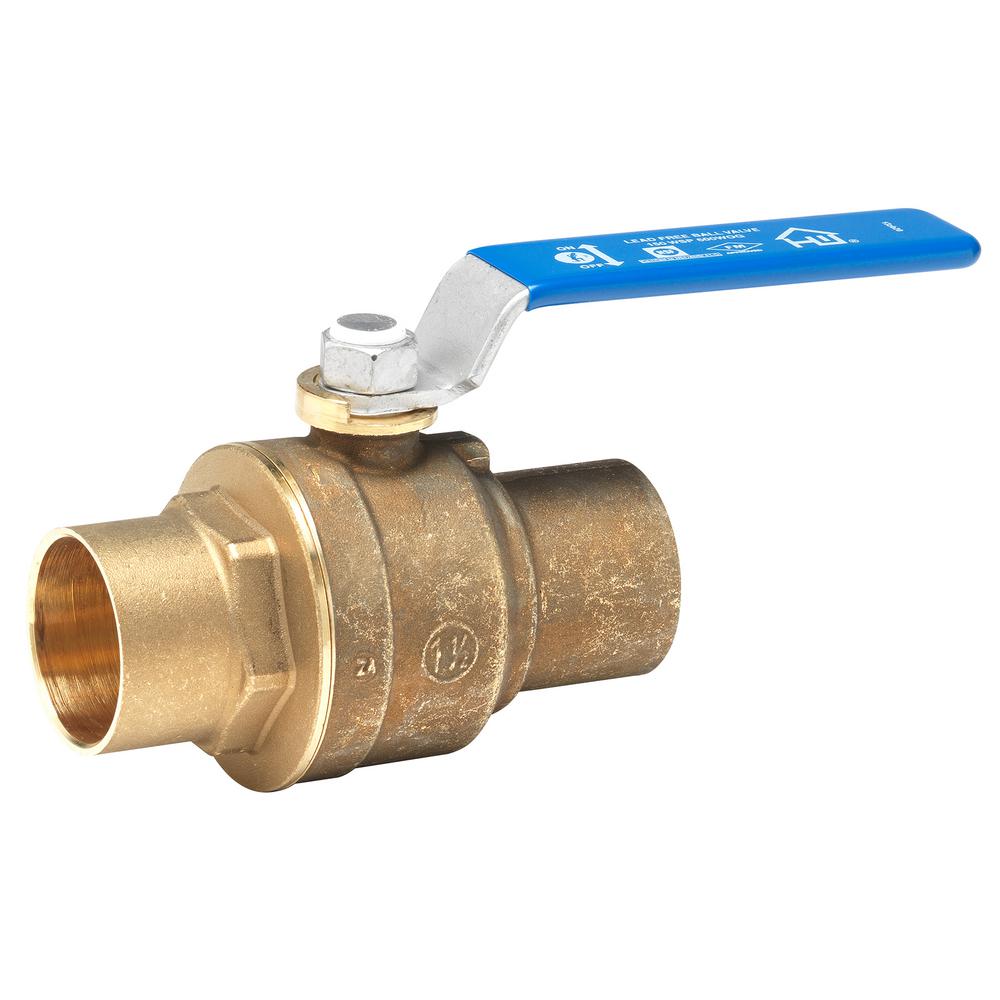 Homewerks Worldwide 2 in. Lead Free Brass Sweat x Sweat Ball Valve-116 ...