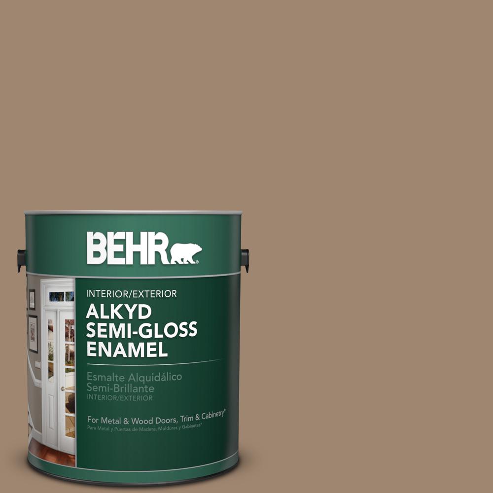 BEHR 1 gal. 700D5 Toffee Crunch SemiGloss Enamel Alkyd Interior