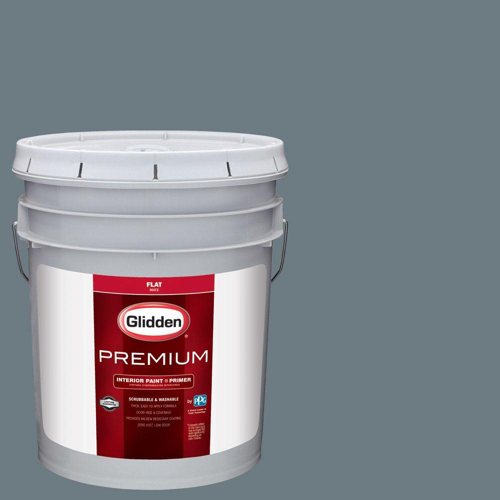 Glidden Premium 5 Gal Hdgcn34 French Grey Flat Interior Paint With Hdgcn34 French Grey Flat Interior Paint With Primer
