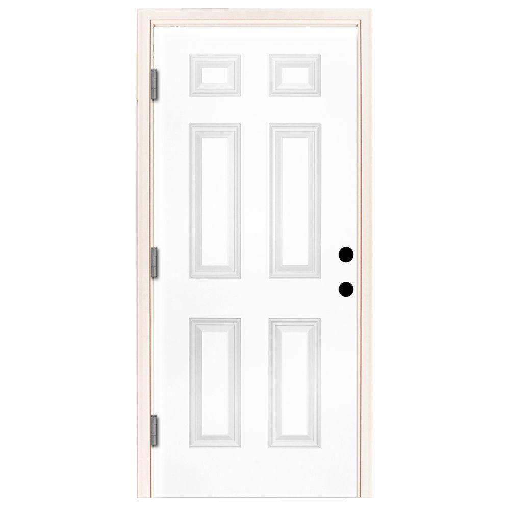 Steves Sons 36 In X 80 In Premium 6 Panel Primed White Steel