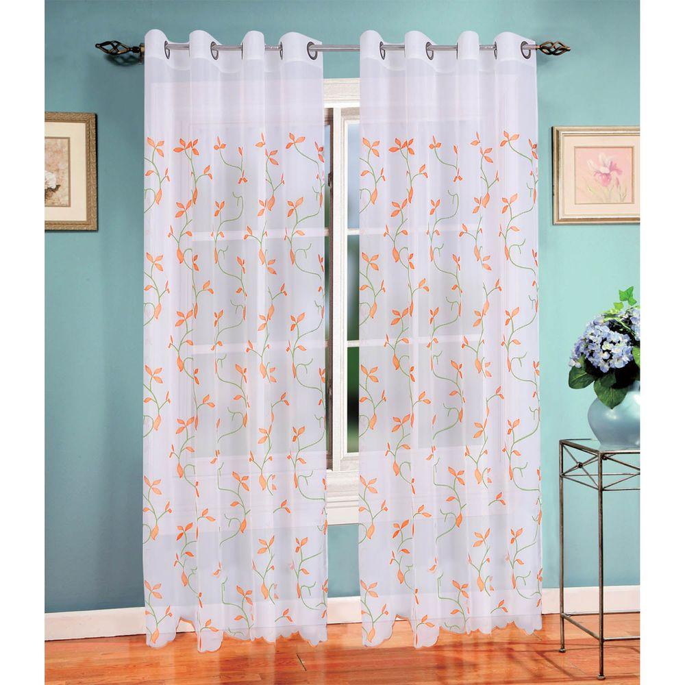 Window Elements Sheer Birch Leaf Embroidered 54 In W X 84 Window Elements Sheer Birch Leaf Embroidered 54 In W X 84 L