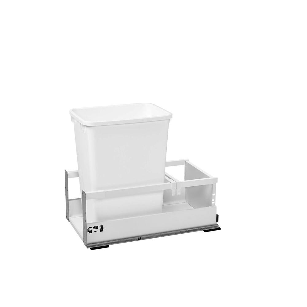 Rev A Shelf Single Qt White Pull Out Wood Bottom Mount Waste