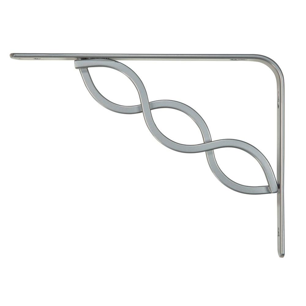Rubbermaid 141/2 in. Satin Nickel Twin Track Shelf Bracket