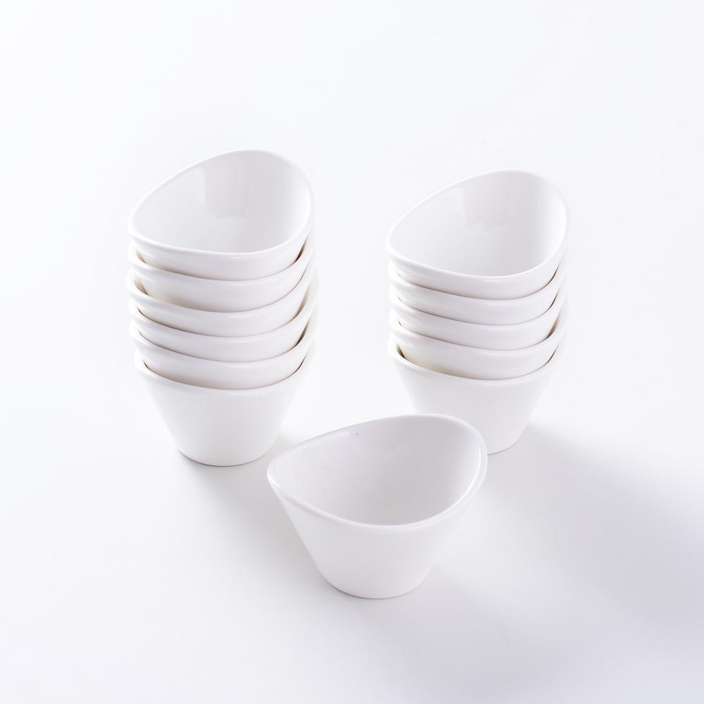 MALACASA 2.5 in. White Porcelain Ramekins Serving Bowls for Souffle