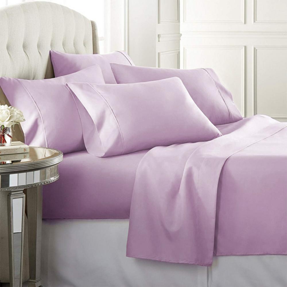 Beautiful Bedding Super Soft Comfort Floral 6 pcs Sheet Set Blush Purple