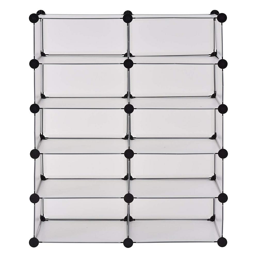 Muscle Rack 37 In H X 30 In W X 15 In D Clear Plastic 10 Cube Storage Organizer Pmc 10cl The Home Depot