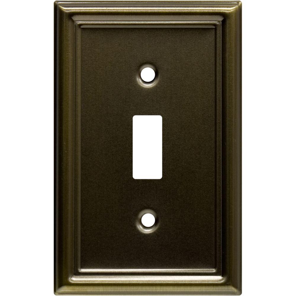 GE 1 Toggle Steel Switch Wall Plate - Faux Antique Brass-40316 - The ...