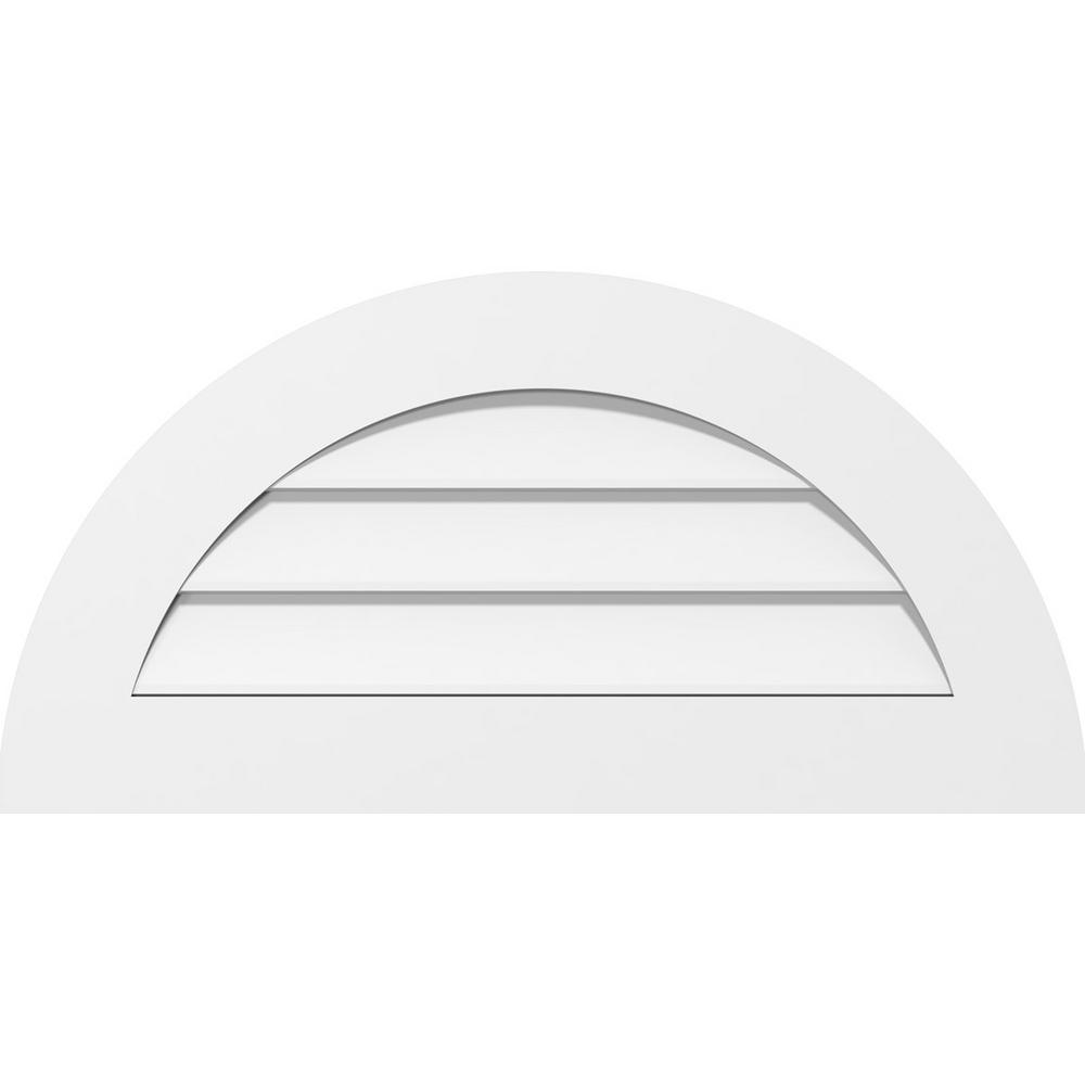 Ekena Millwork 30 In X 15 Half Round Surface Mount Pvc Gable Half Round Surface Mount Pvc Gable