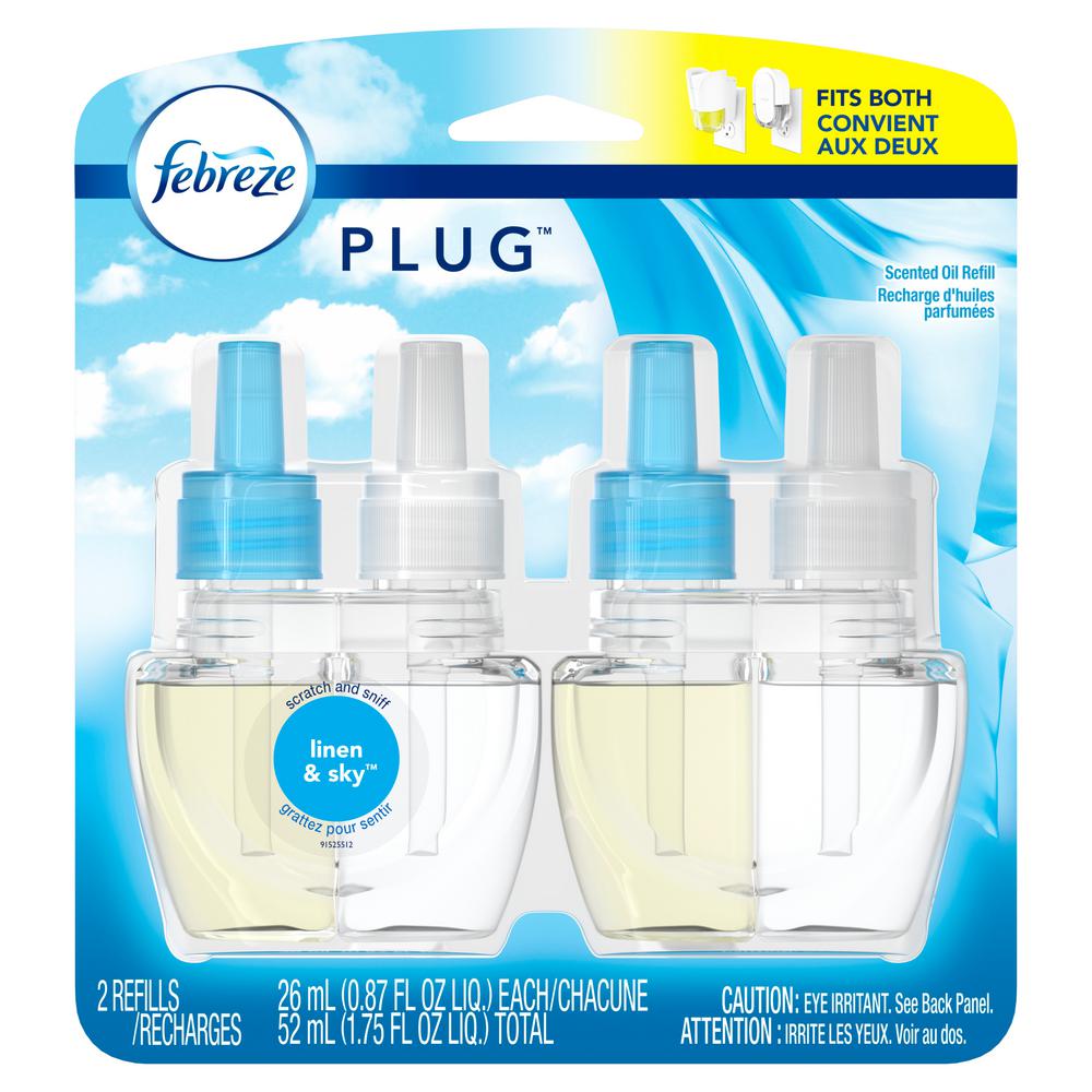 air plug a freshener (2 oz. Pack Air Refill Dual Freshener 0.879 Oil and PLUG Plug Scented Sky In Linen Febreze