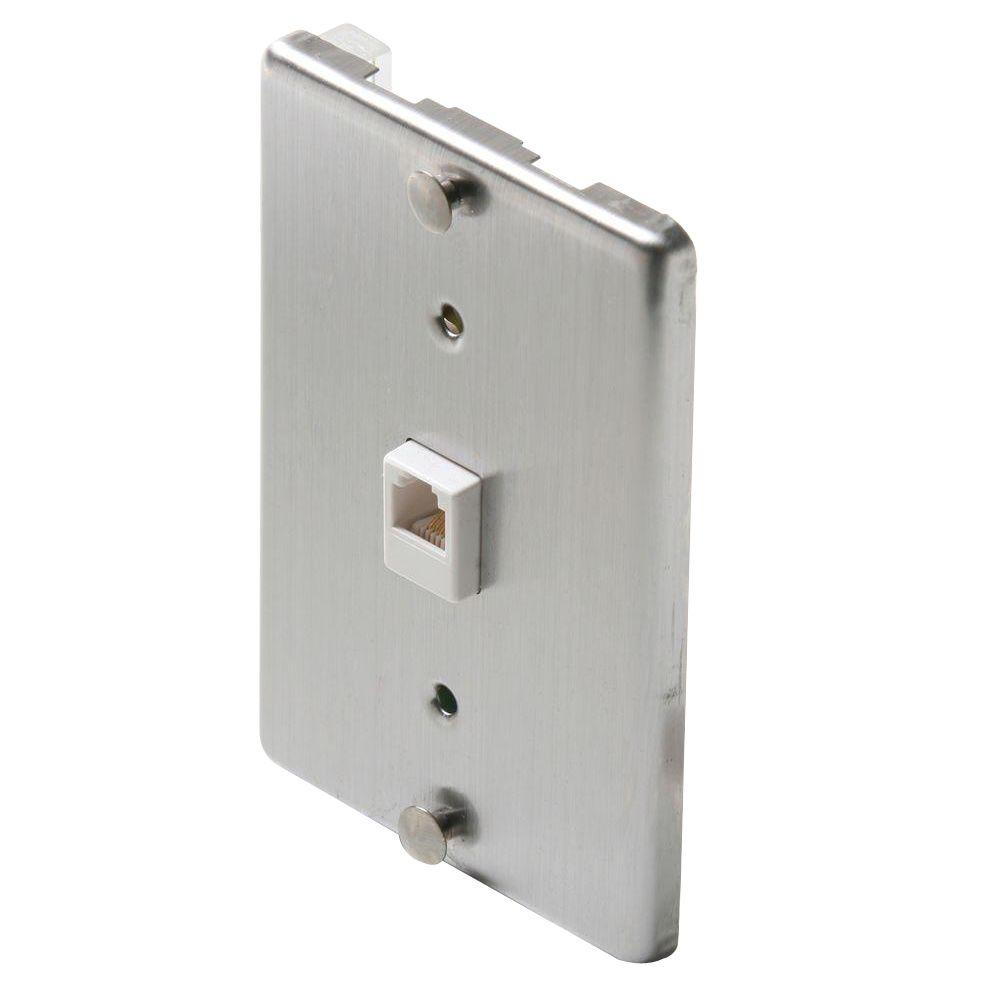 Steren 1 Gang Wall Phone Jack- Steel by Steren