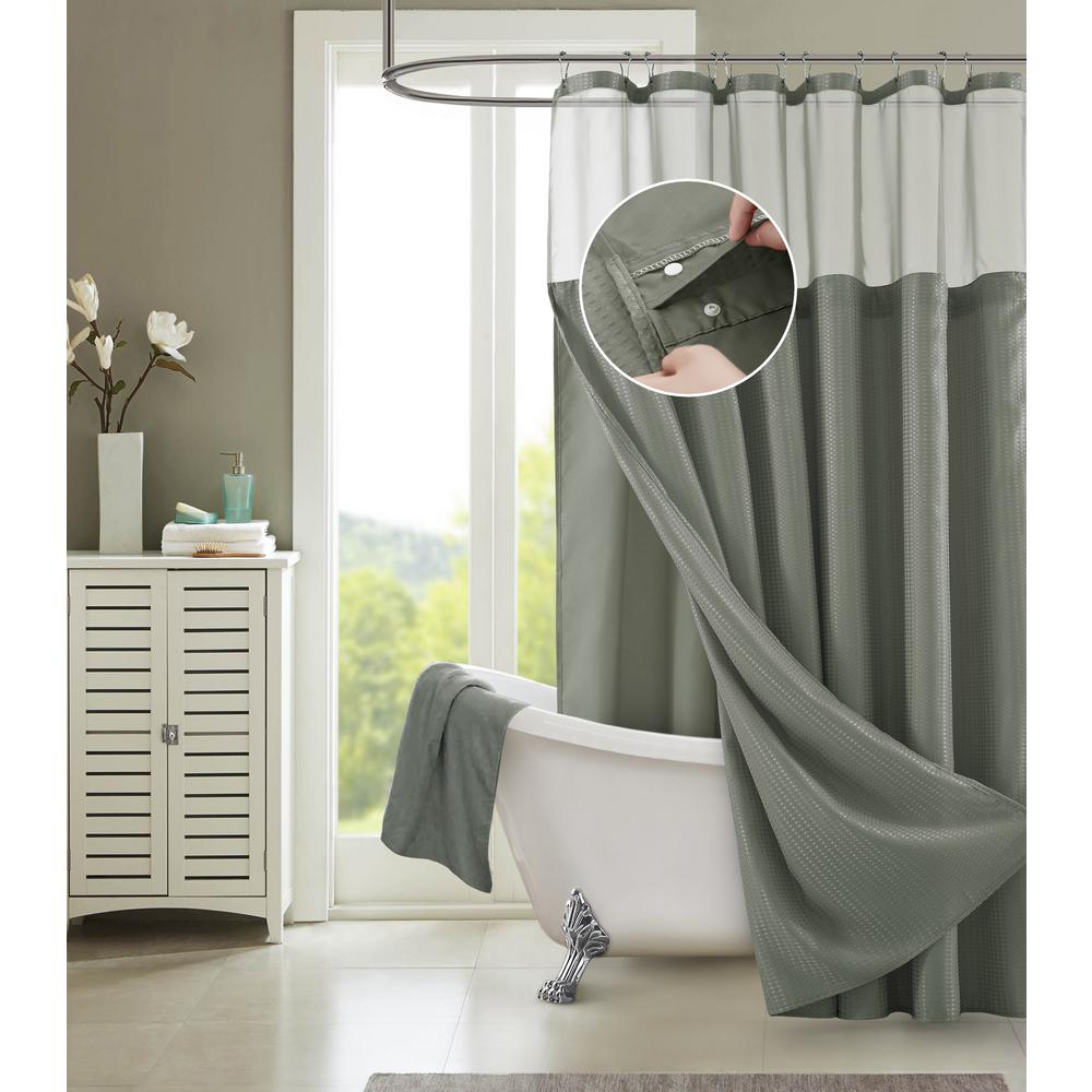 Dainty Home Complete 72 in. Ivory Shower CurtainCSCDLIV The Home Depot