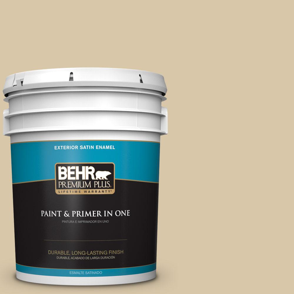 BEHR Premium Plus 5 gal. PPU413 Sand Motif Satin Enamel