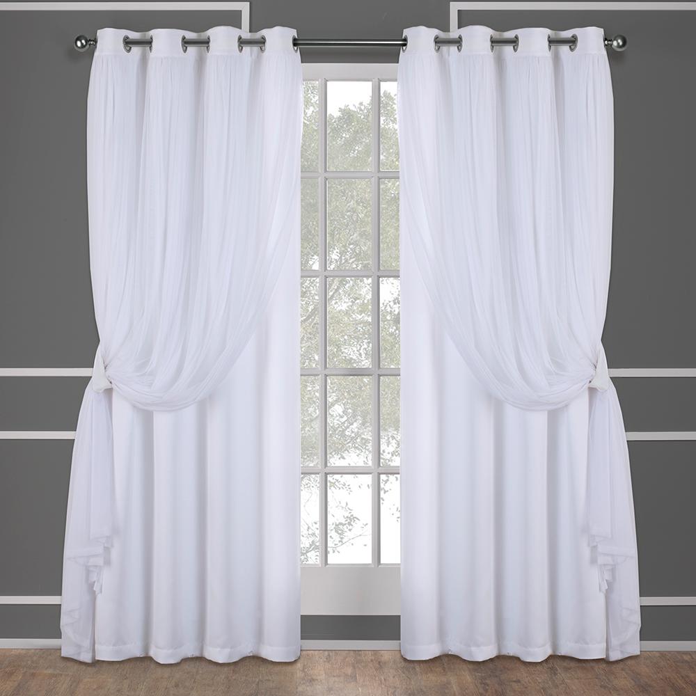 Rio Winter White Burnout Sheer Grommet Top Window CurtainEH808101 2