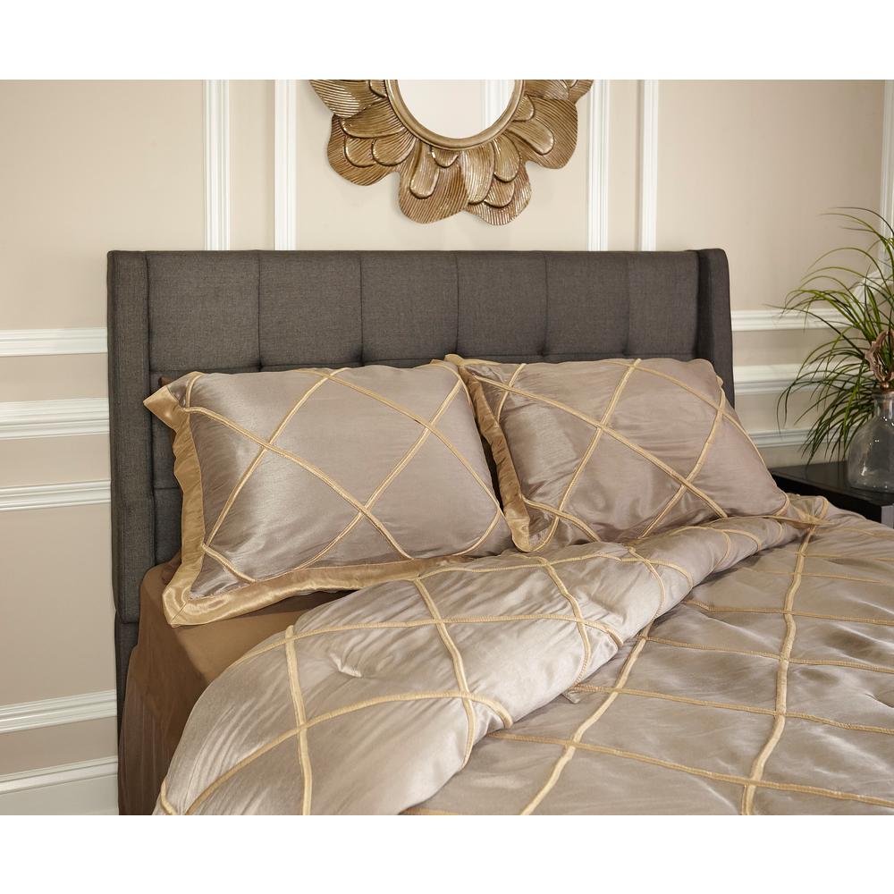 Linon Home Decor Luxe Charcoal Full Queen Headboard 881015cha01u Linon Home Decor Luxe Charcoal Full