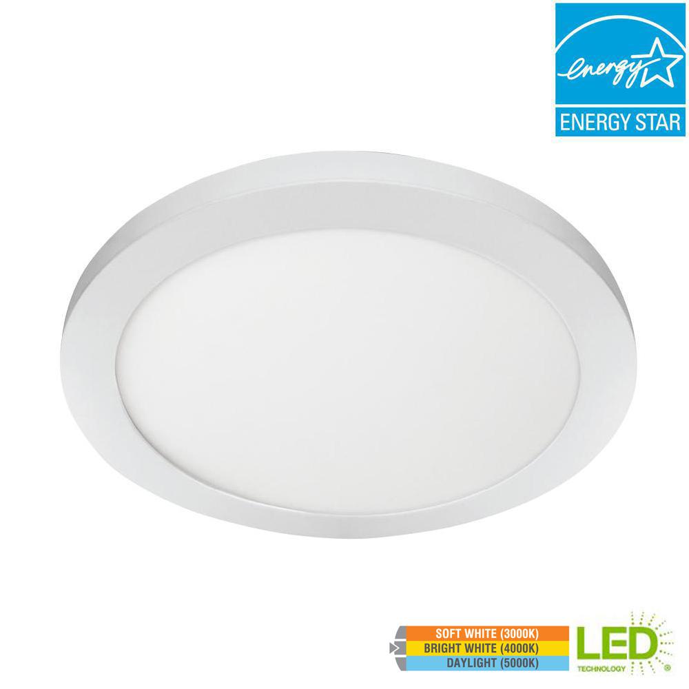 15 in. 22.5-Watt Dimmable White Integrated LED Edge-Lit Round Flat Panel Ceiling Flushmount with Color Changing CCT