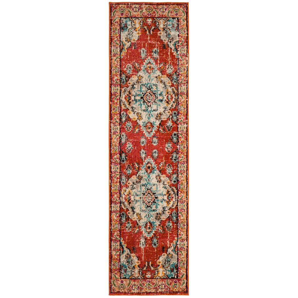 Safavieh Monaco Orange Light Blue 2 Ft X 8 Runner Rug