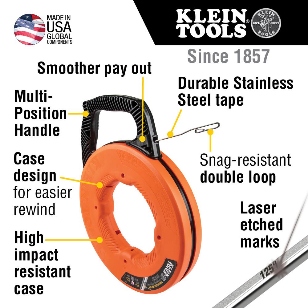 New 50 Feet Of Non Conductive No Rust Nylon Cable Fish Tape Wire Puller