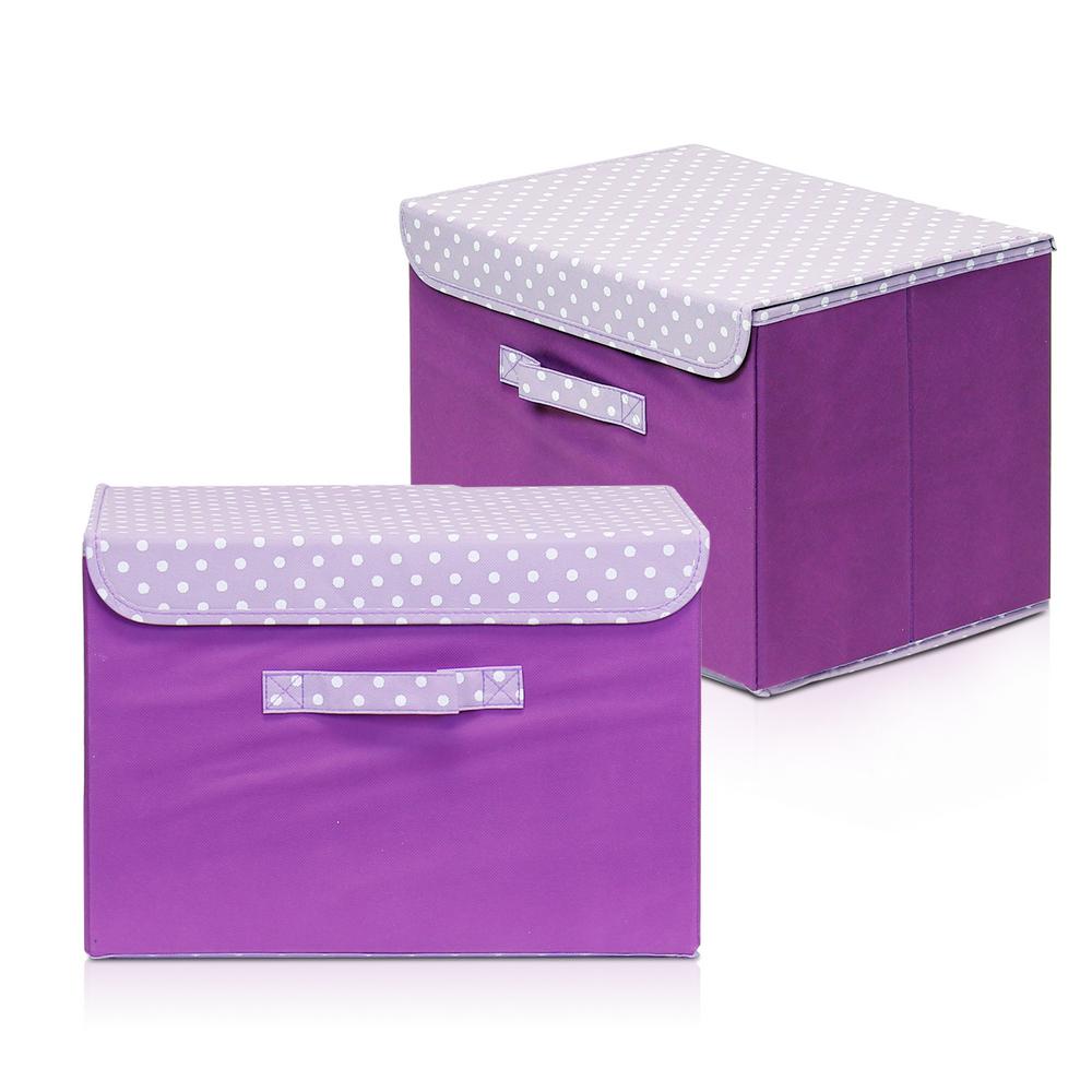 Furinno 15 In X 10 6 In Non Woven Fabric Purple Storage Bin With
