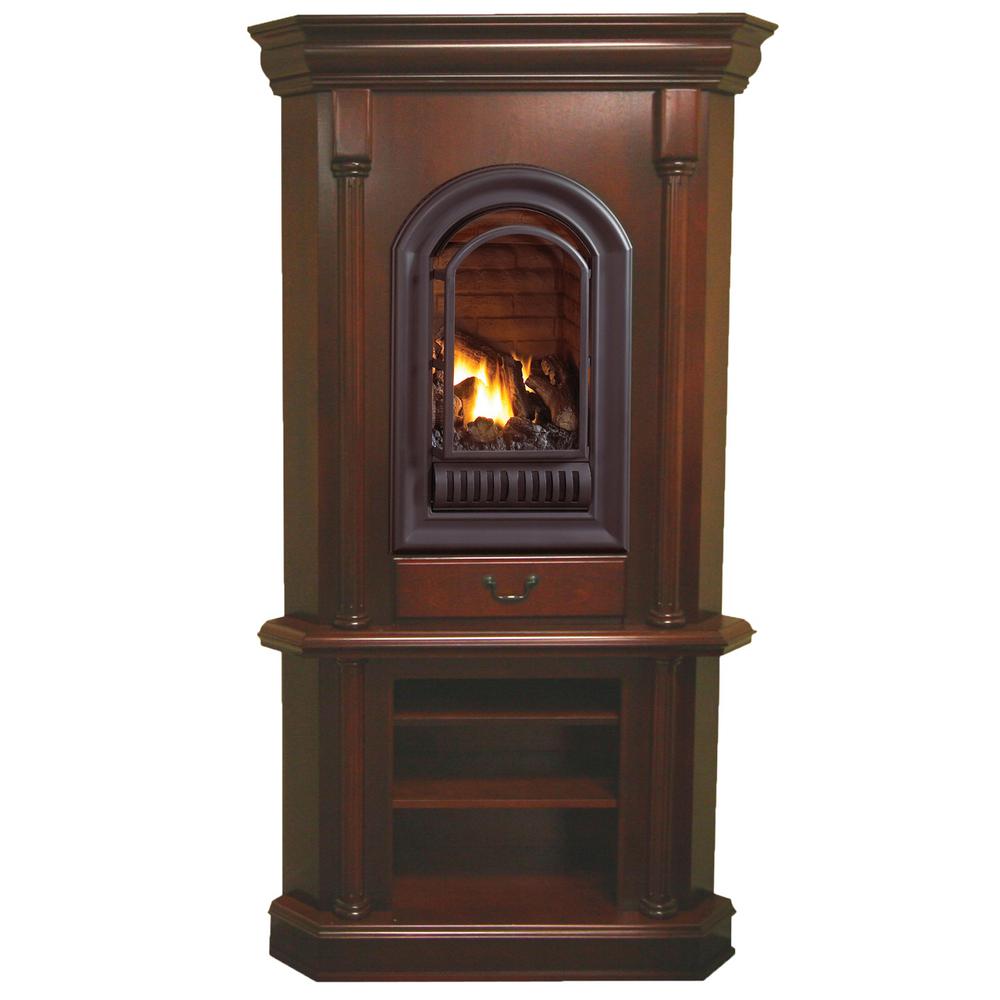 Hearthsense 42 In Corner Ventless Liquid Propane Gas Tower Fireplace Cherry 170089 The Home Depot - Corner Gas Fireplace Home Depot Hearthsense 42 In Corner Ventless Liquid Propane Gas Tower Fireplace Cherry 170089 The Home Depot - Corner Gas Fireplace Home Depot