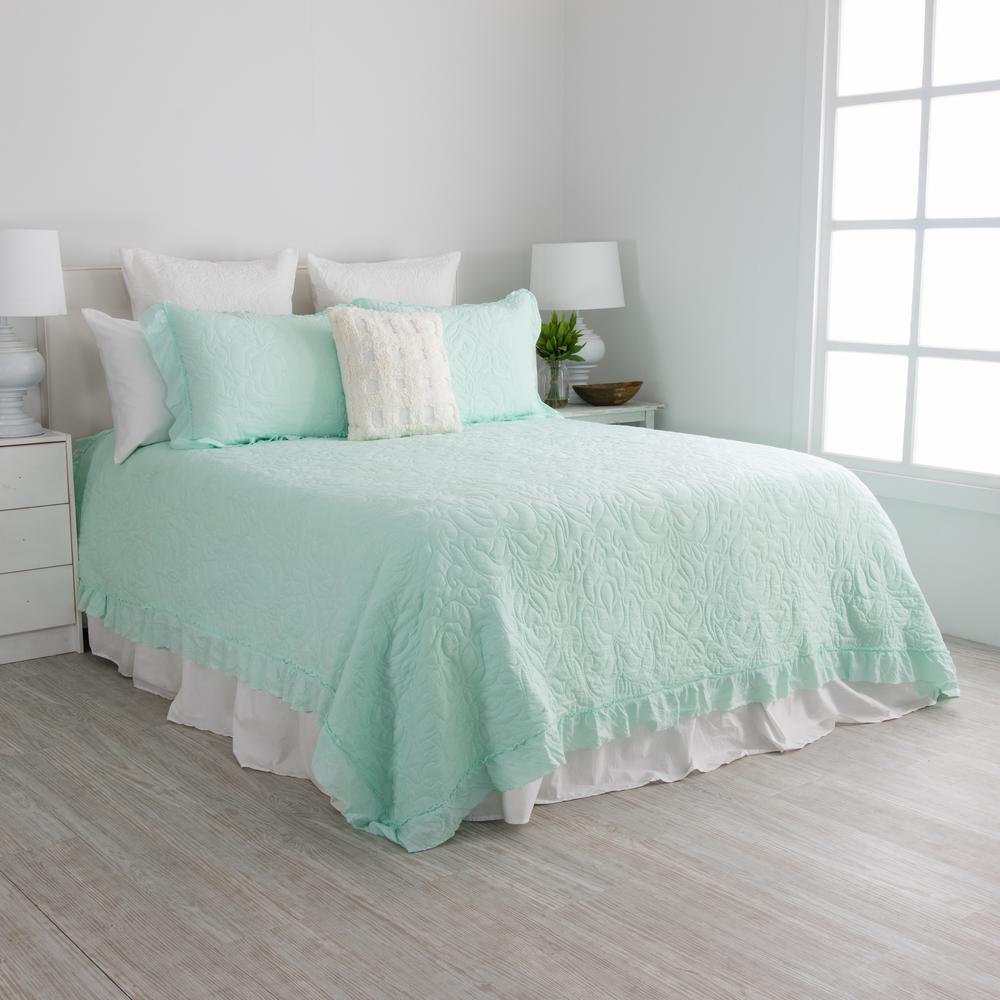 Rosie Aqua Full/Queen Quilt Set39192 The Home Depot