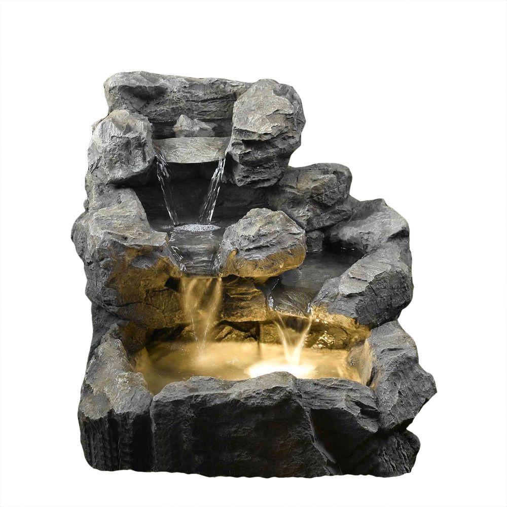 Rock Creek Cascading Outdoor Indoor Fountain With Illumination