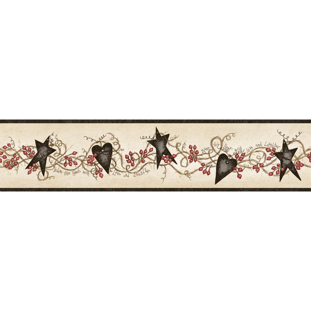 Chesapeake Paxton Tin Hearts and Stars Wallpaper Border CTR65172B - The ...