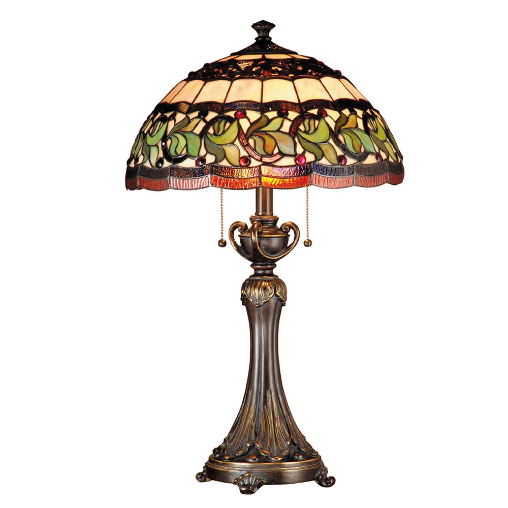 Dale Pull Chain Lamps Lighting The Home Depot Aldridge Antique Gold Bronze Finish Table Lamp With Art Glass Shade