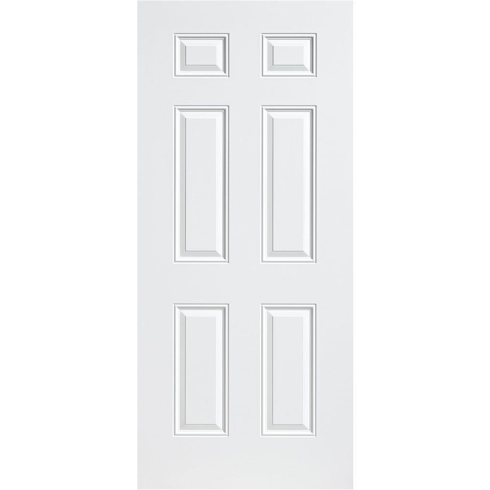 JELD-WEN 32 in. x 80 in. 6-Panel Primed 20 Minute Fire Rated Steel ...