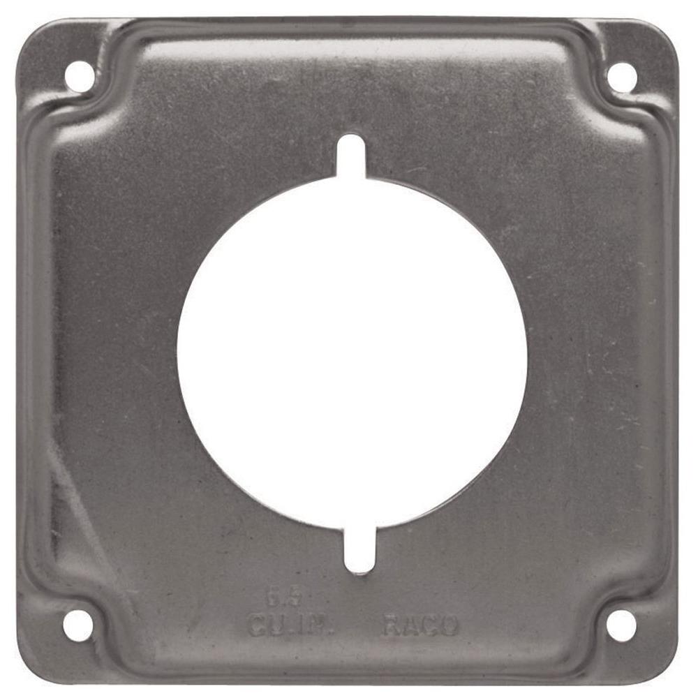 Raco 810C 30-50A Receptacle 2.141-Inch Diameter 4-Inch Square Exposed Work Cove