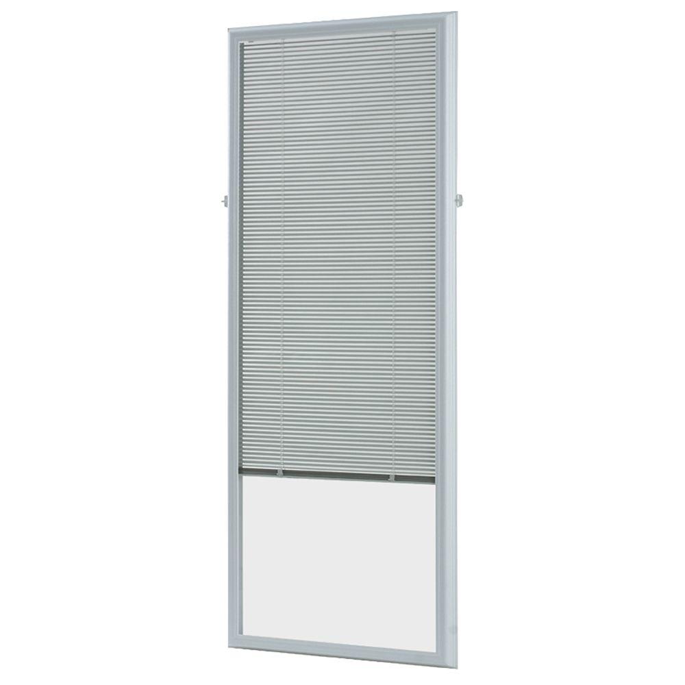 Odl 22 In W X 64 In H Add On Enclosed Aluminum Blinds White Steel Fiberglass Doors With Raised Frame Around Glass