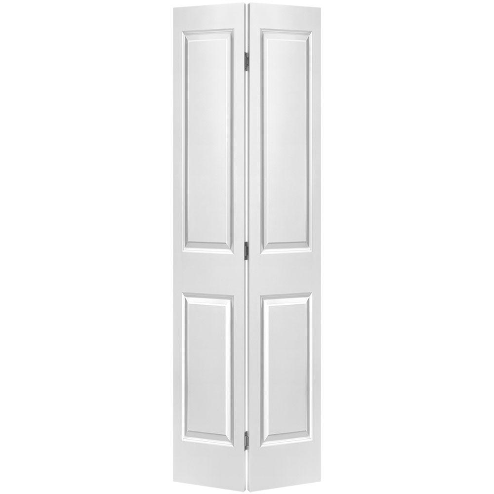 Masonite 24 In X 80 In 2 Panel Square Top Primed White Hollow Core Composite Bi Fold Interior Door