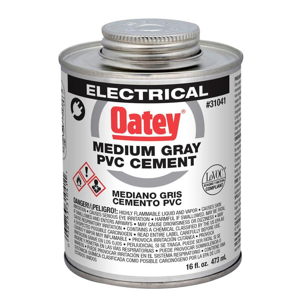 16 oz. PVC Electrical Solvent Cement Gray-31041 - The Home Depot