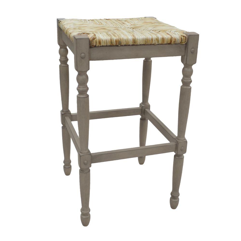 Carolina Cottage Hawthorne 29 in. Weathered Gray Bar Stool2663RTAWG
