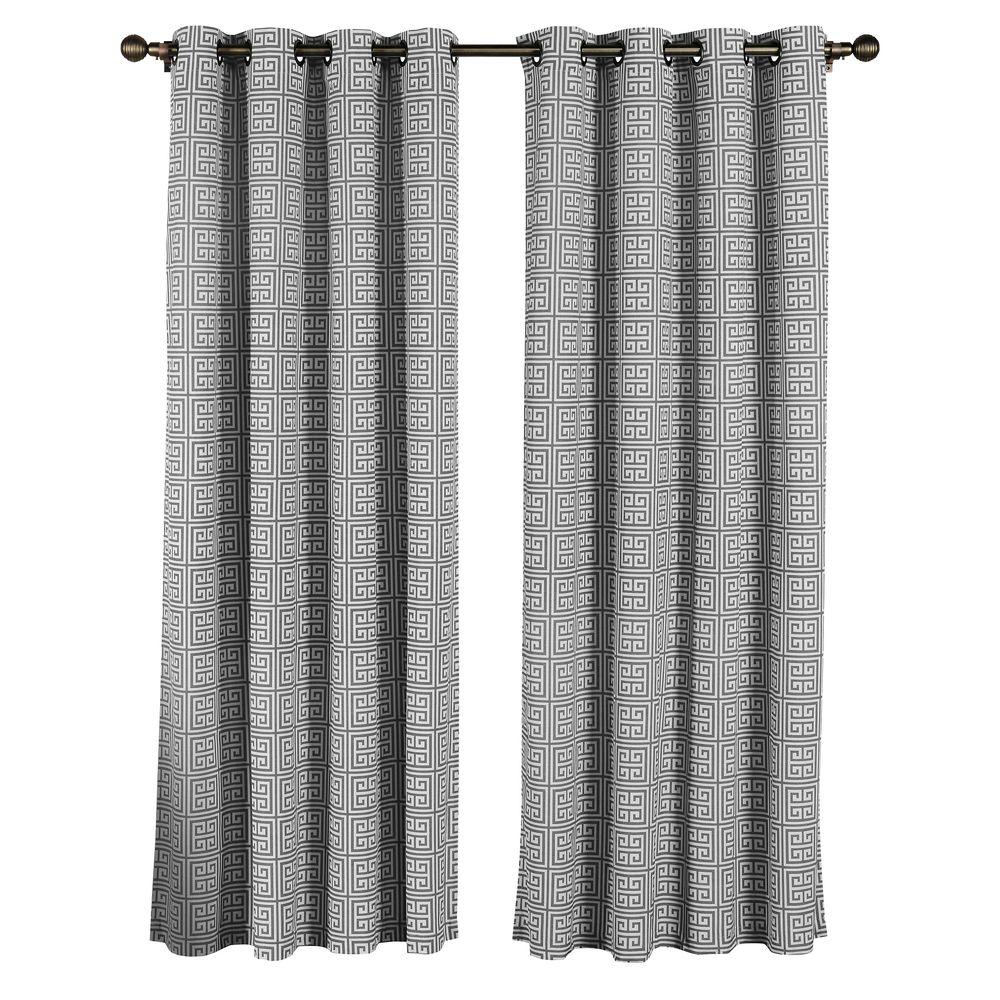 Window Elements Semi Opaque Greek Key Cotton Blend Extra Wide 96