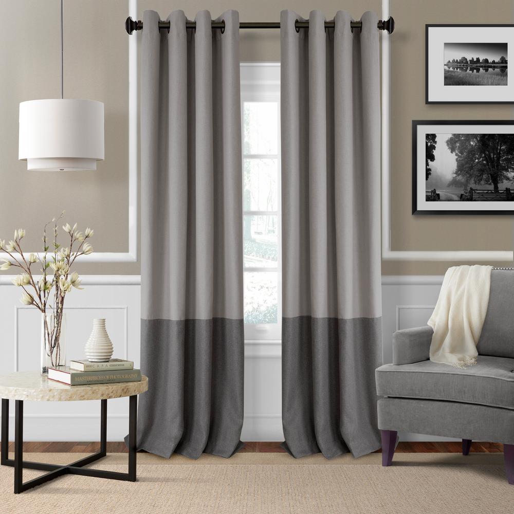 Elrene Braiden 52 In W X 84 L Blackout Grommet Single Curtain L Blackout Grommet Single Curtain Panel