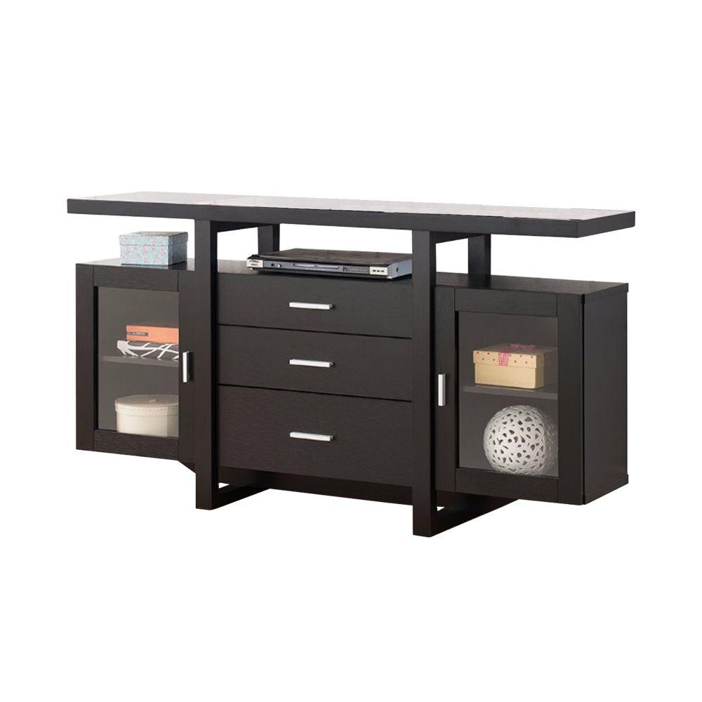 Benjara Black Striking Spacious Modern Tv Stand Bm144477 The