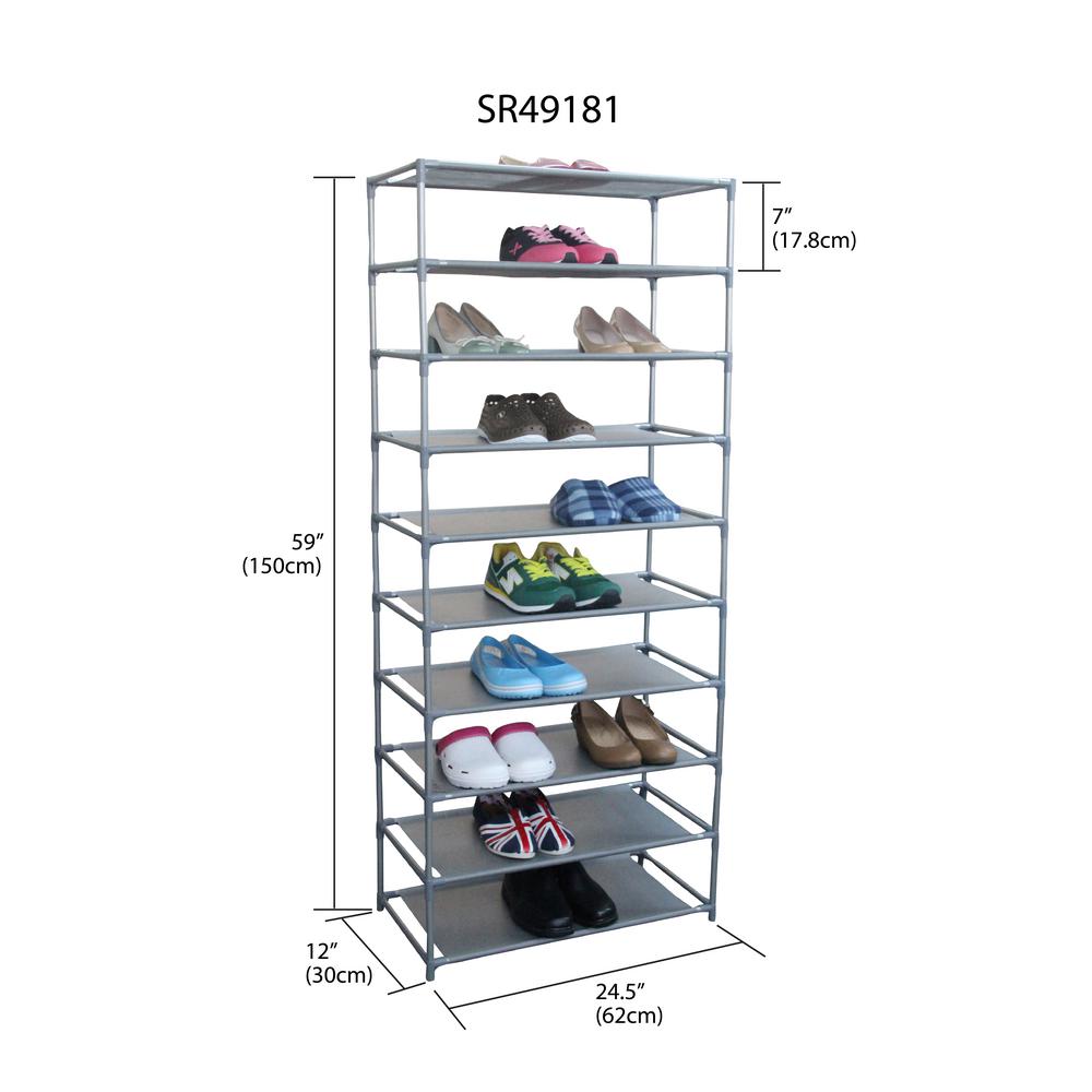 Home Basics 30 Pair Shoe Organizer Sr49181 The Home Depot