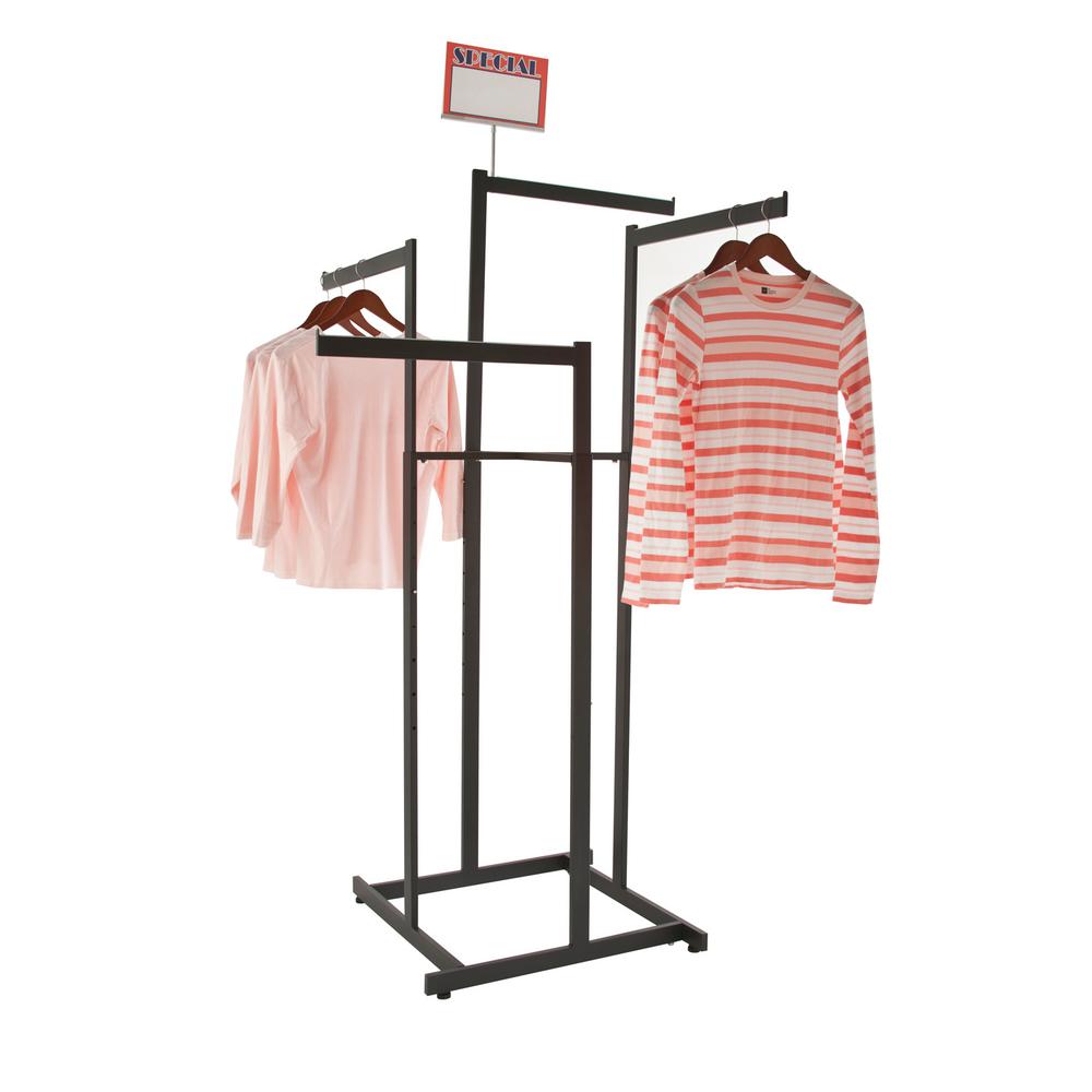 Clothes Rack Two Way 2 Straight Arms Clothing Garment Retail Display Black 72" 