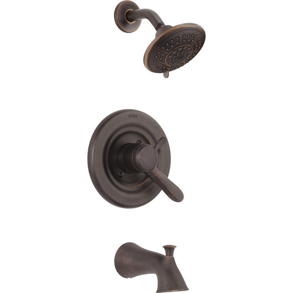 Delta Lahara 1 Handle Tub And Shower Faucet Trim Kit In Venetian Bronze Valve Not Included